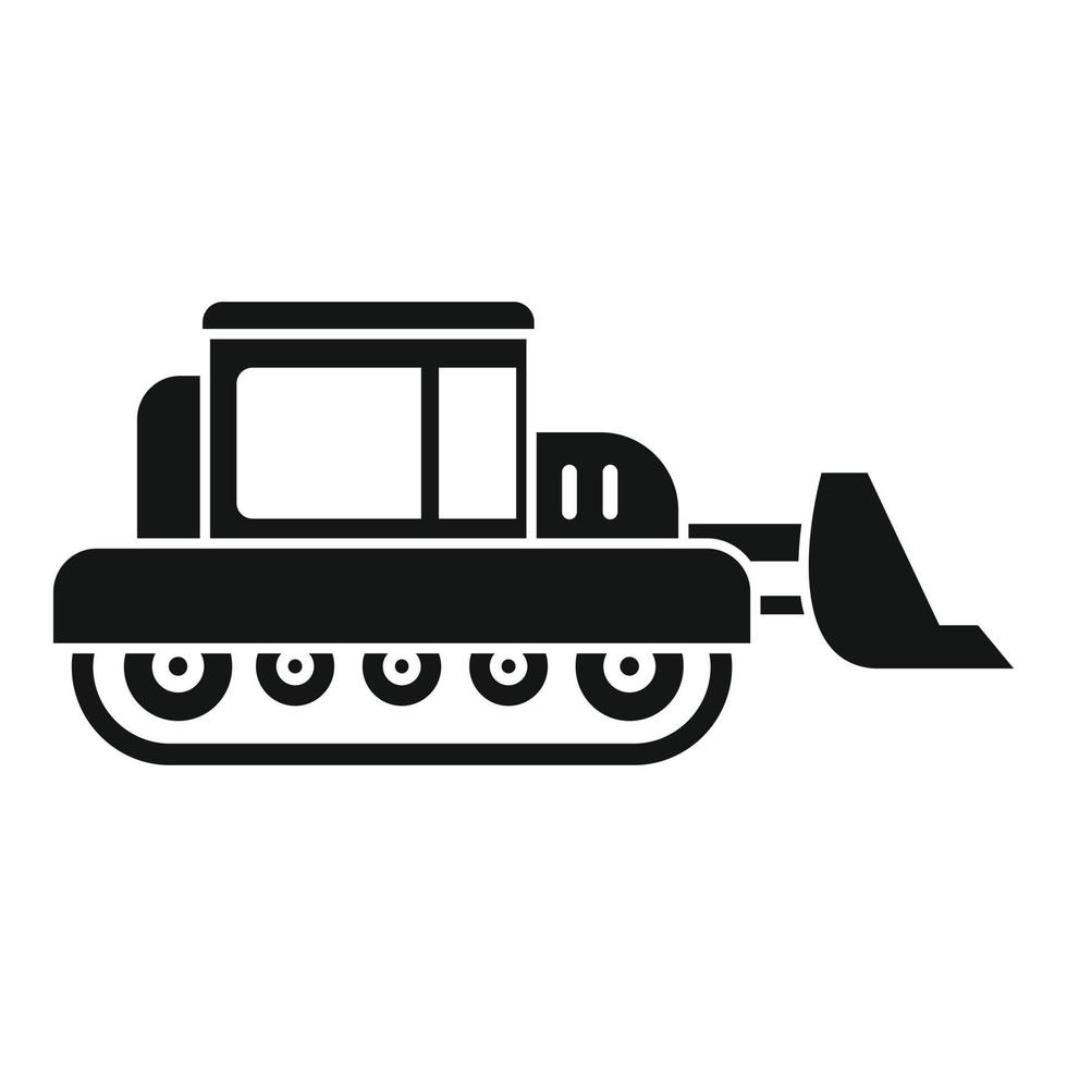 icône de bulldozer, style simple vecteur