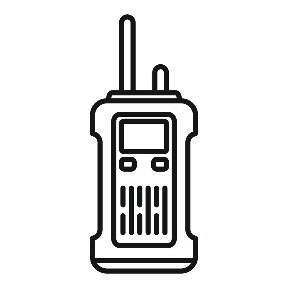 icône de talkie-walkie de survie, style de contour vecteur