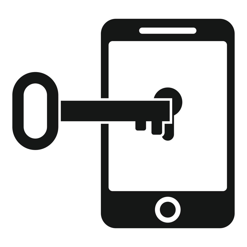icône de téléphone verrouillé par fraude, style simple vecteur