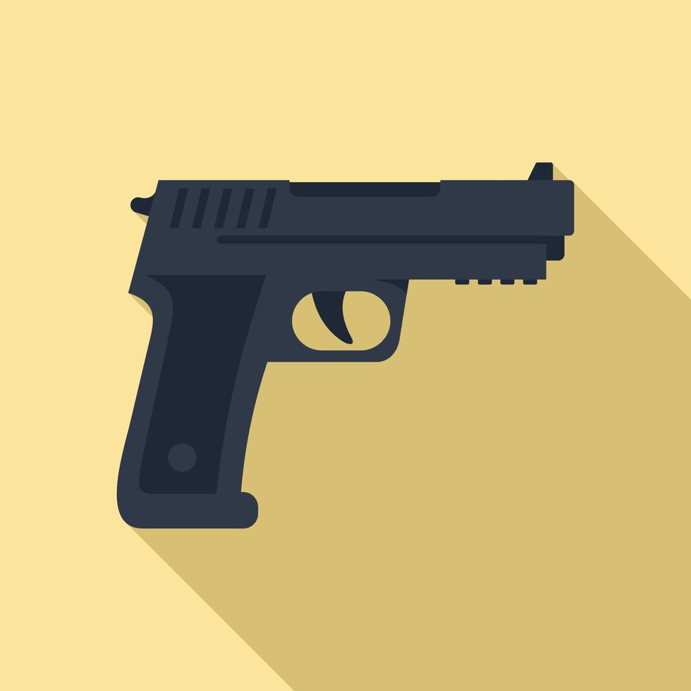 icône de pistolet policier, style plat vecteur