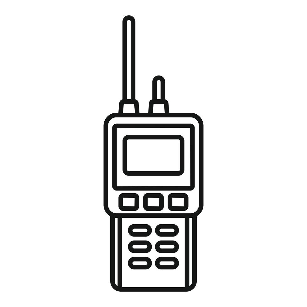 icône militaire de talkie-walkie, style de contour vecteur
