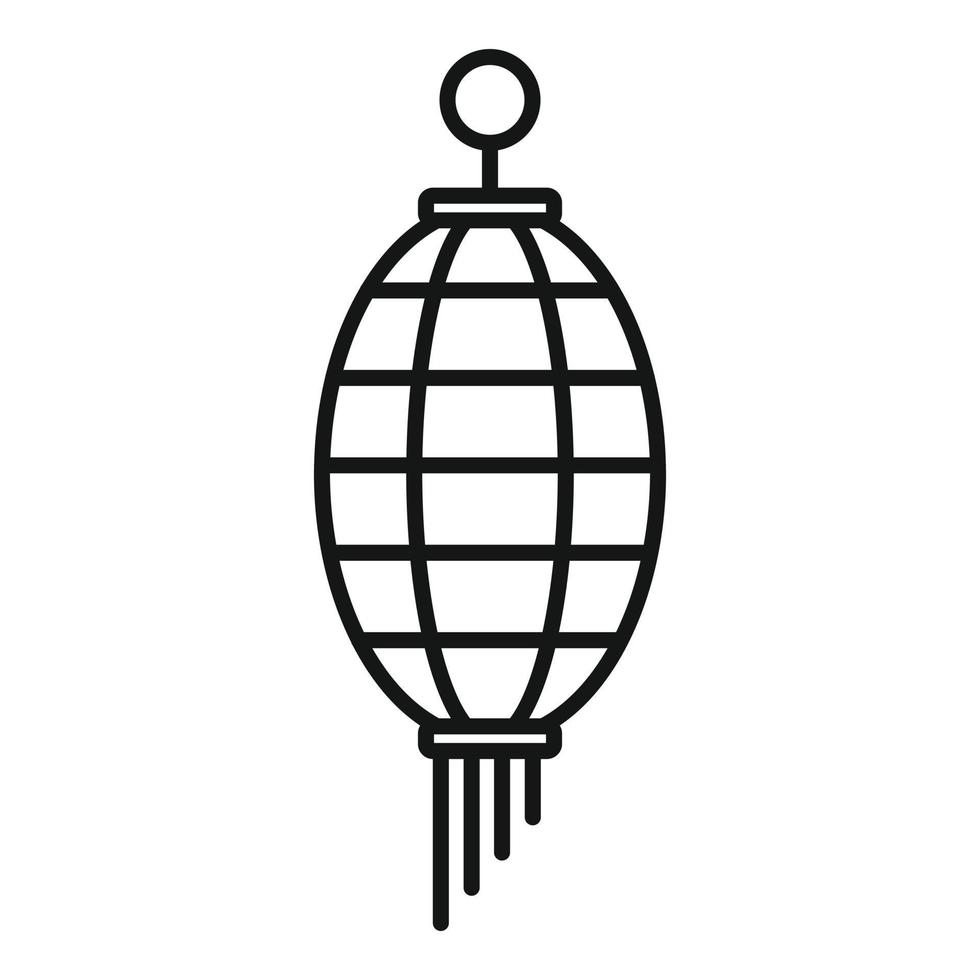 icône de lanterne chinoise dorée, style de contour vecteur
