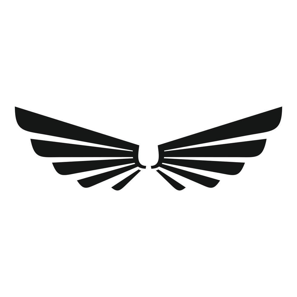 icône d'ailes mignonnes, style simple vecteur