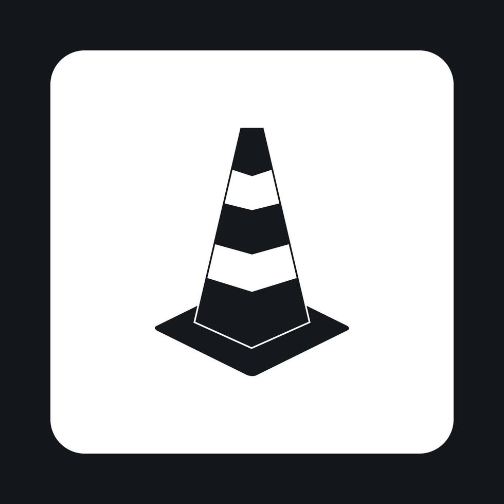 icône de cône de construction, style simple vecteur