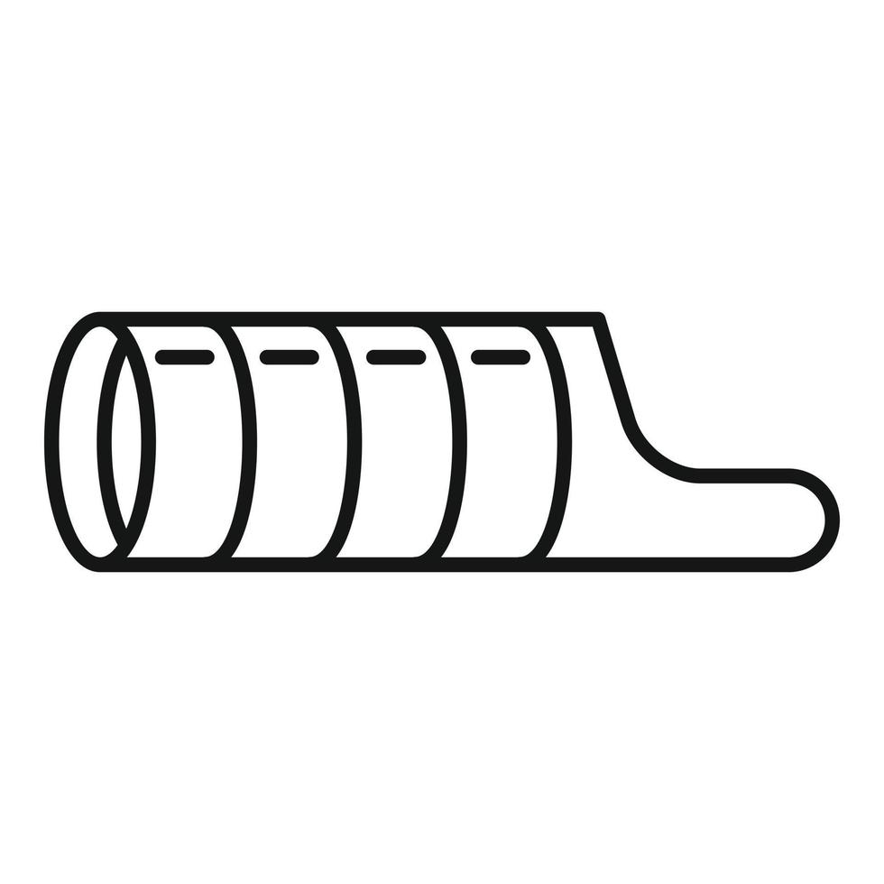icône de tuyau de formation de chien, style de contour vecteur