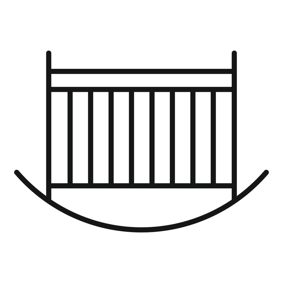 icône de berceau à bascule de chambre d'enfants, style de contour vecteur