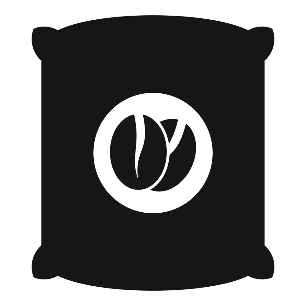 icône de sac de grains de café, style simple vecteur