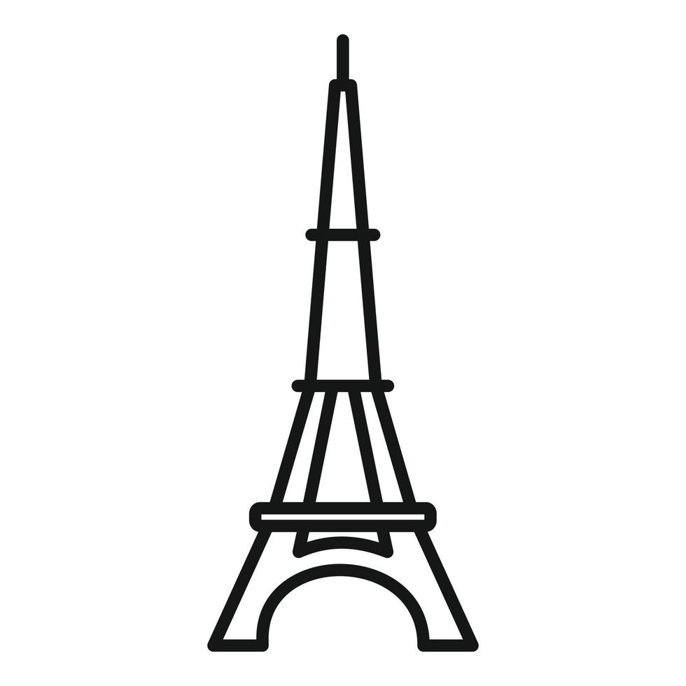 icône de la tour eiffel française, style de contour vecteur