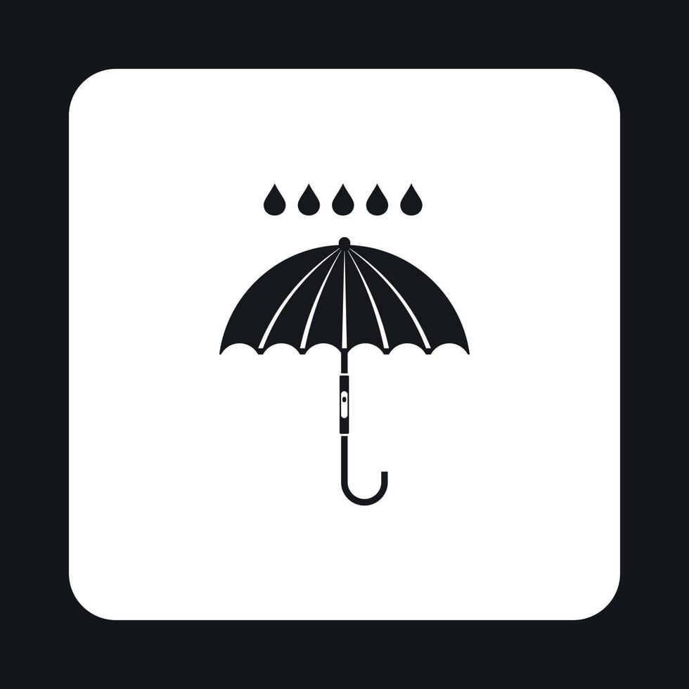 icône parapluie et pluie, style simple vecteur