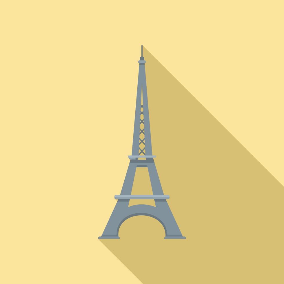 icône de la tour eiffel française, style plat vecteur
