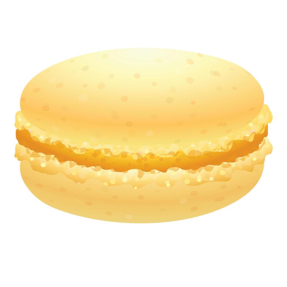 icône de macaron jaune, style cartoon vecteur