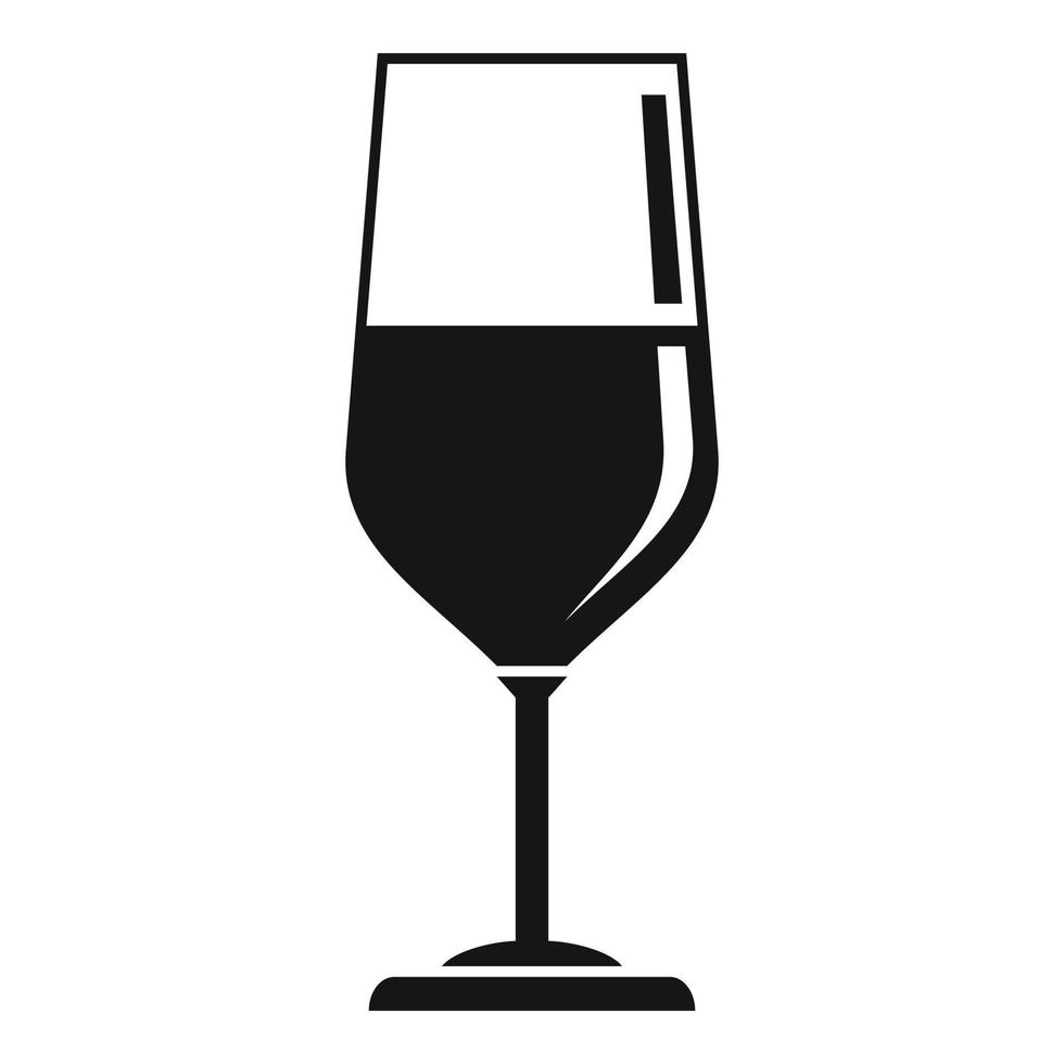 icône de verre à vin bar, style simple vecteur