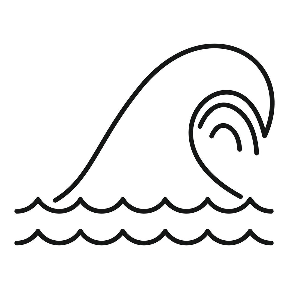 icône de tsunami, style de contour vecteur