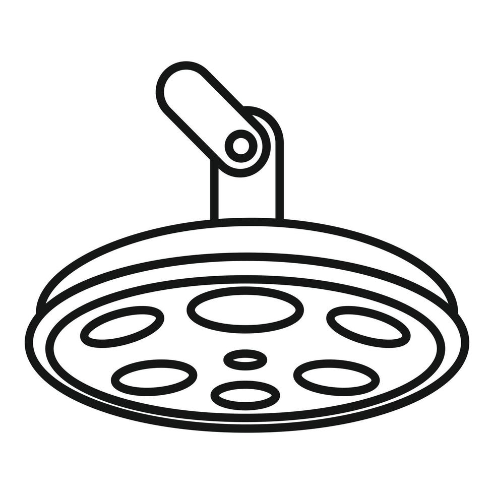 icône d'éclairage chirurgical d'urgence, style de contour vecteur