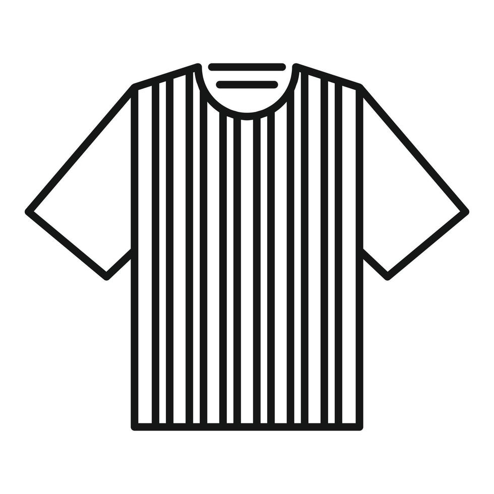 icône de tshirt d'arbitre de football, style de contour vecteur