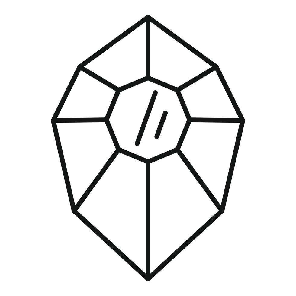icône de cristal, style de contour vecteur