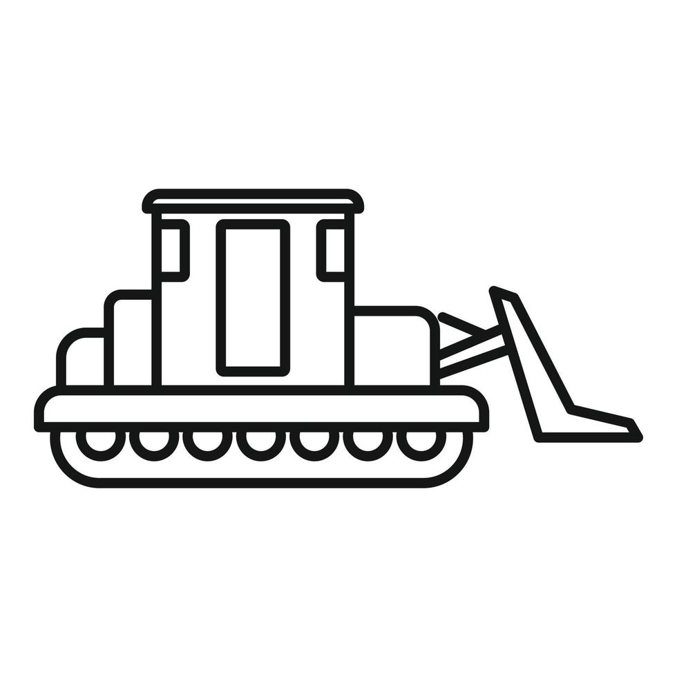 icône de construction de bulldozer, style de contour vecteur