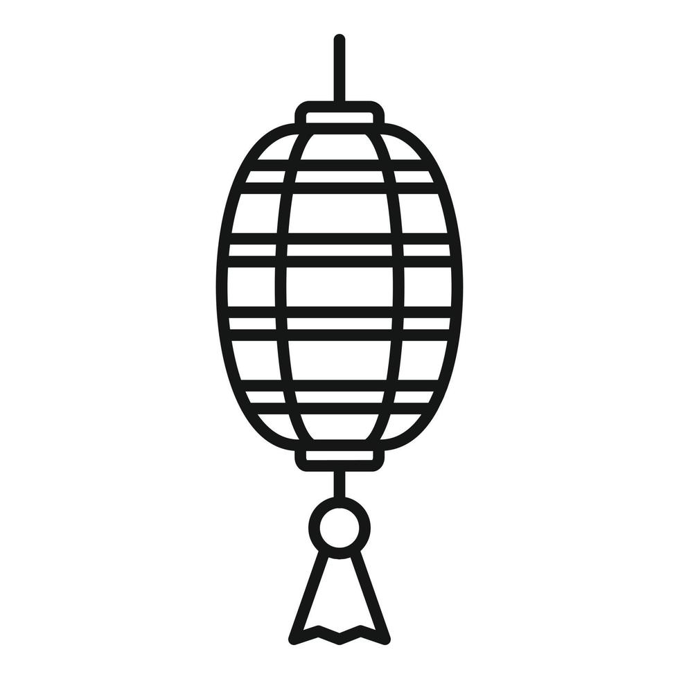 icône de lanterne chinoise de conception, style de contour vecteur
