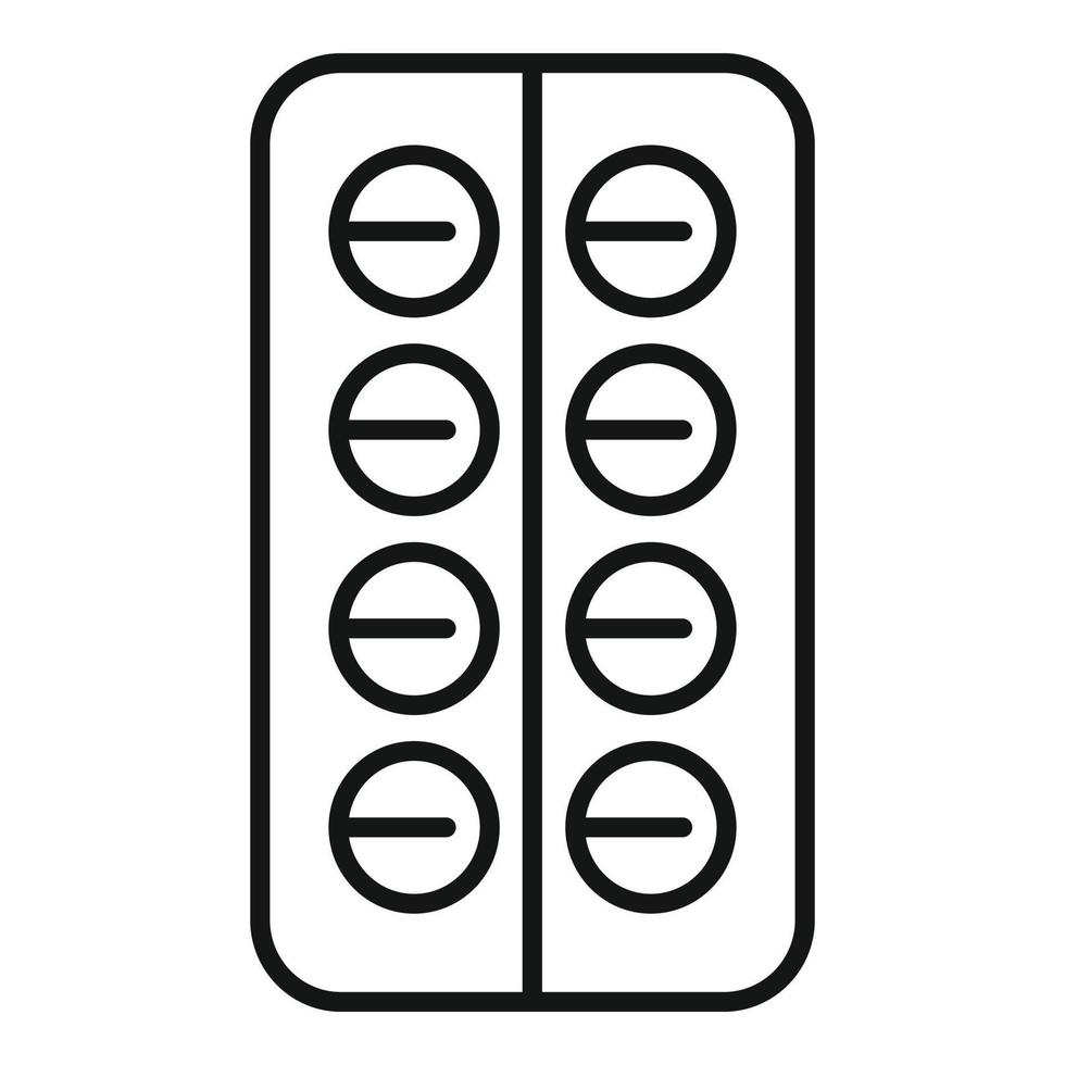 icône de pilule médicale, style de contour vecteur