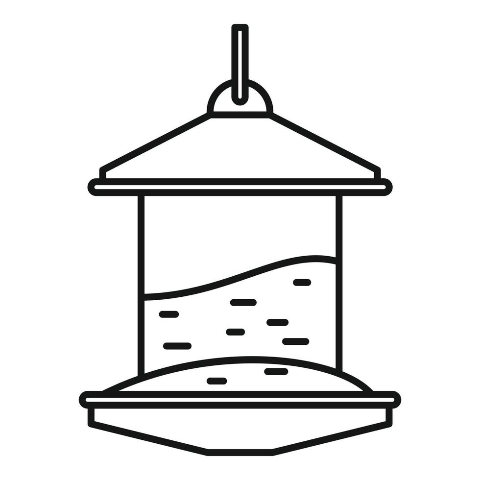 icône de mangeoires d'oiseaux, style de contour vecteur