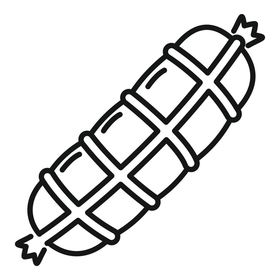 icône de saucisse fraîche, style de contour vecteur