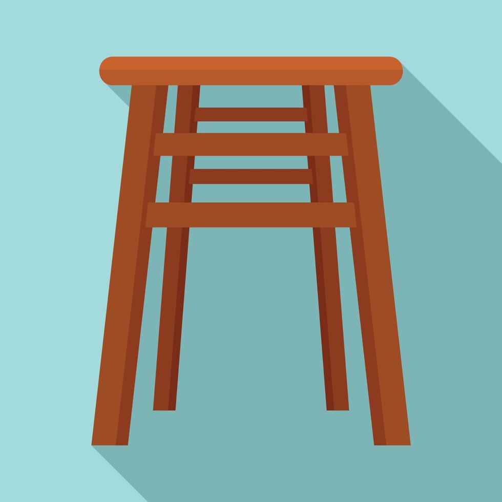 icône de chaise sans dossier, style plat vecteur