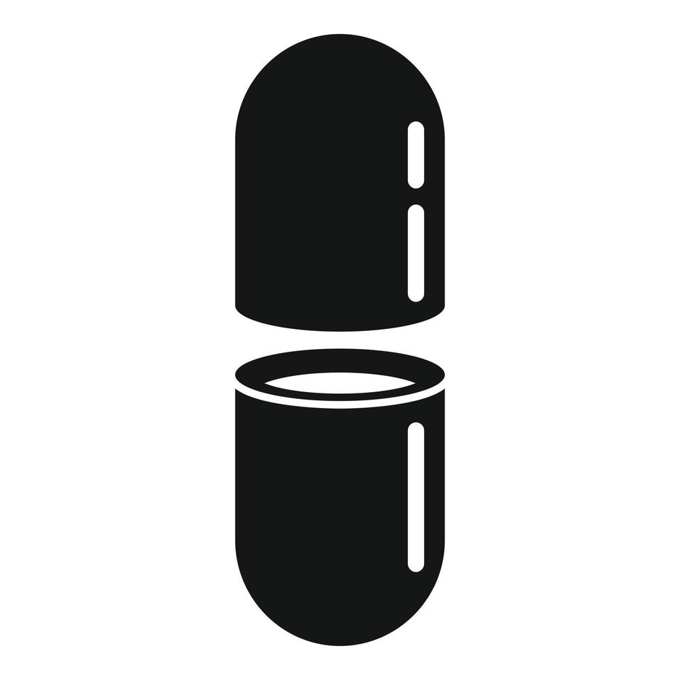 icône de pilule capsule, style simple vecteur