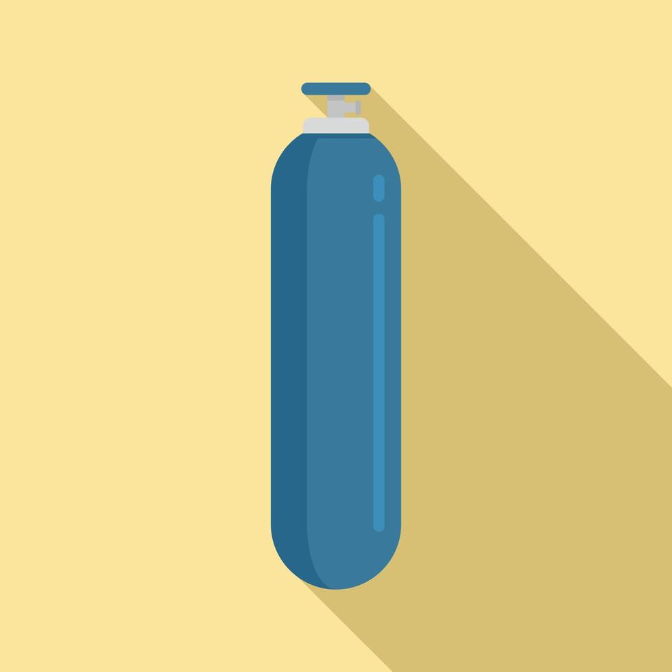 icône d'oxygène de bouteille de gaz, style plat vecteur