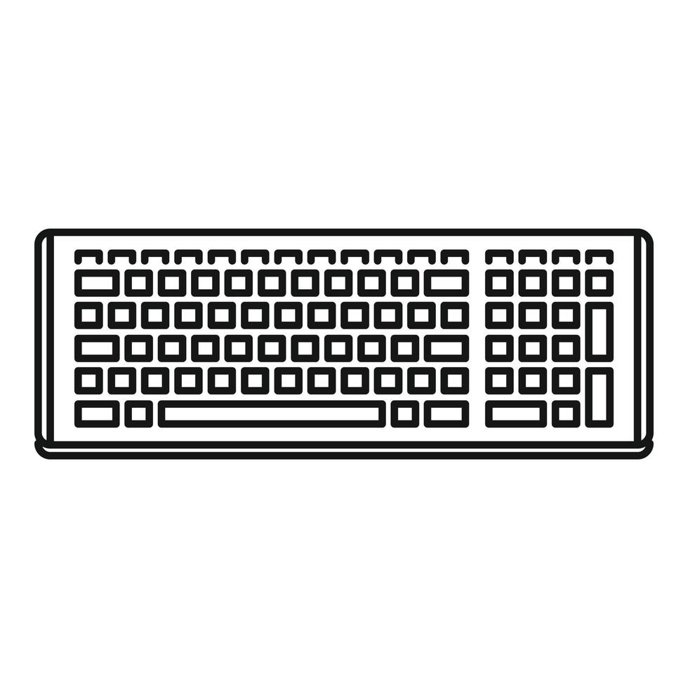 icône du clavier de contrôle, style de contour vecteur