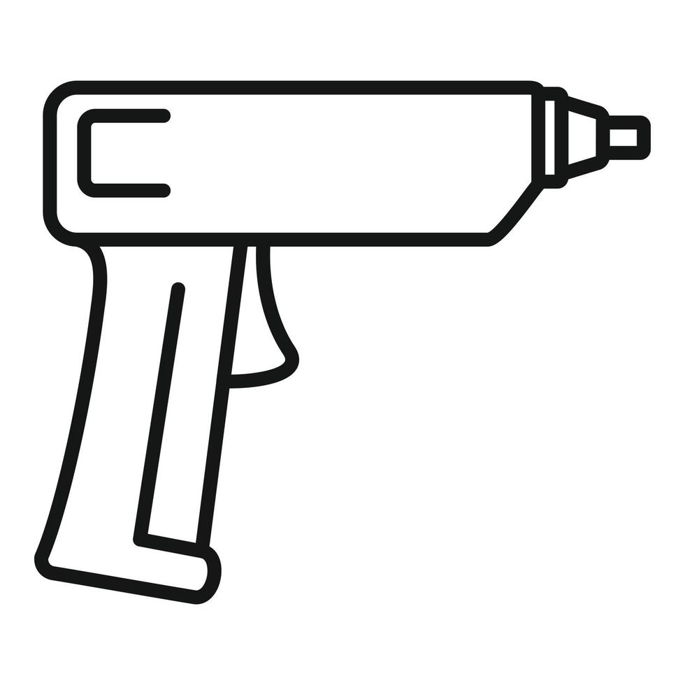 icône de pistolet en mousse de polyuréthane, style de contour vecteur