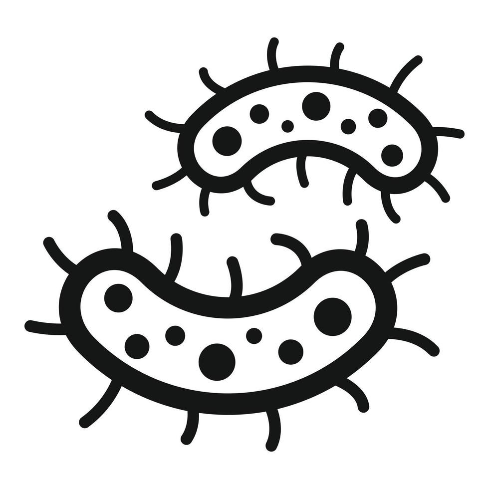 icône de bactéries à risque biologique, style simple vecteur
