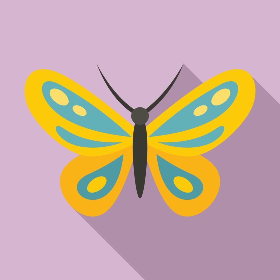 icône de papillon tropical, style plat vecteur