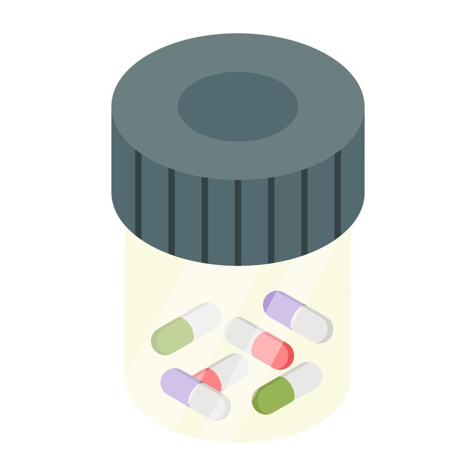 une icône de conception unique de bouteille de médicaments vecteur