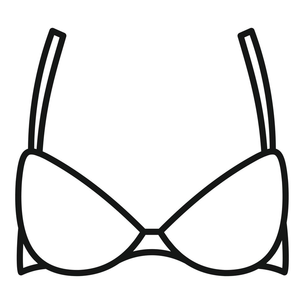 icône de soutien-gorge de taille, style de contour vecteur