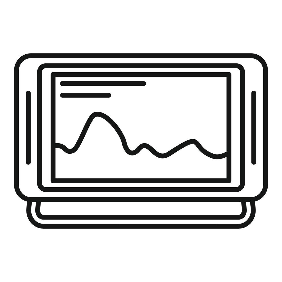 icône de bateau sondeur écho, style de contour vecteur