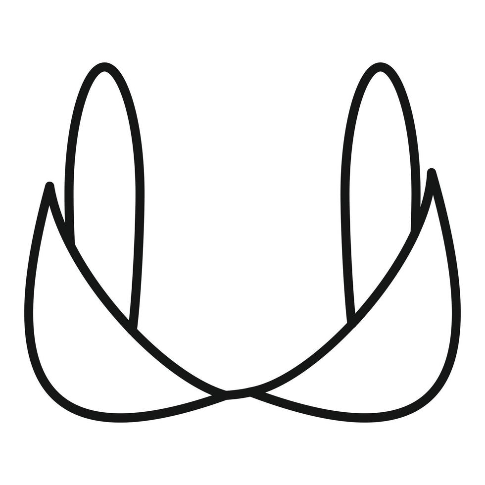 icône de soutien-gorge fille, style de contour vecteur