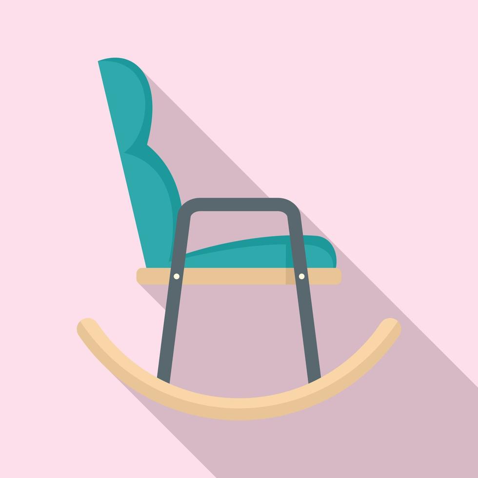 icône de chaise berçante douce, style plat vecteur