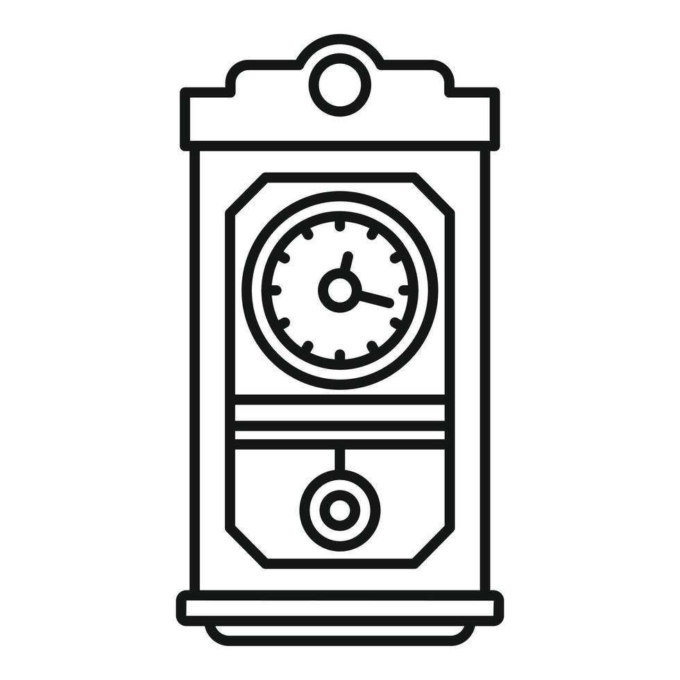 icône d'horloge à pendule d'équilibre, style de contour vecteur