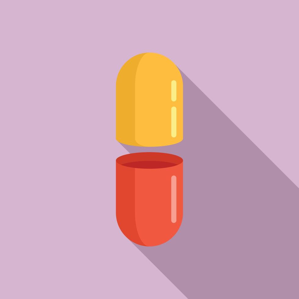 icône de pilule capsule, style plat vecteur
