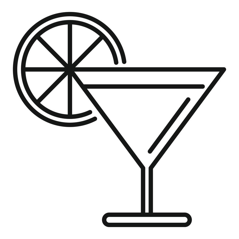 icône de cocktail de bar, style de contour vecteur