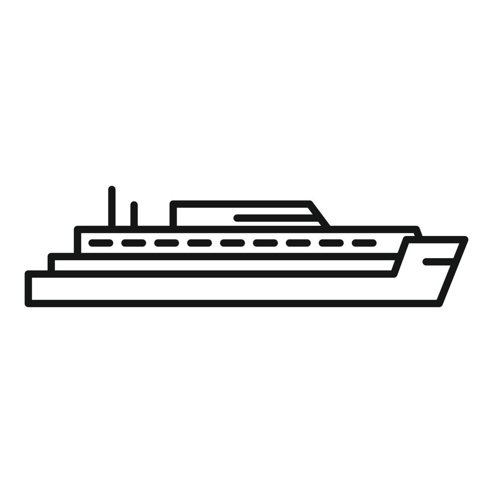 icône de bateau de croisière, style de contour vecteur