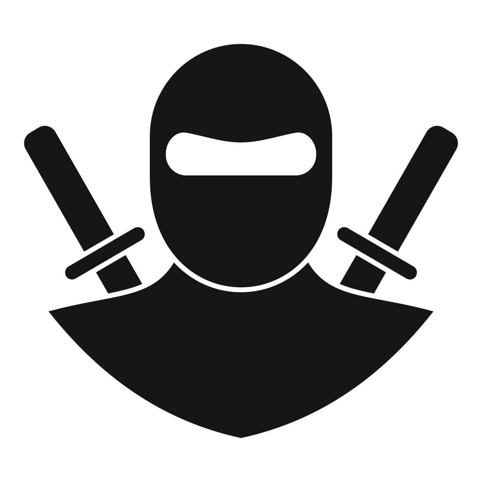 icône de karaté ninja, style simple vecteur