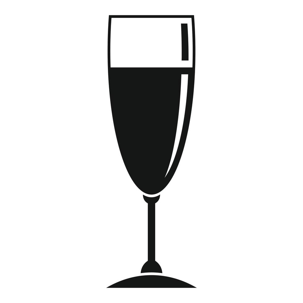 icône de verre à vin de boisson, style simple vecteur