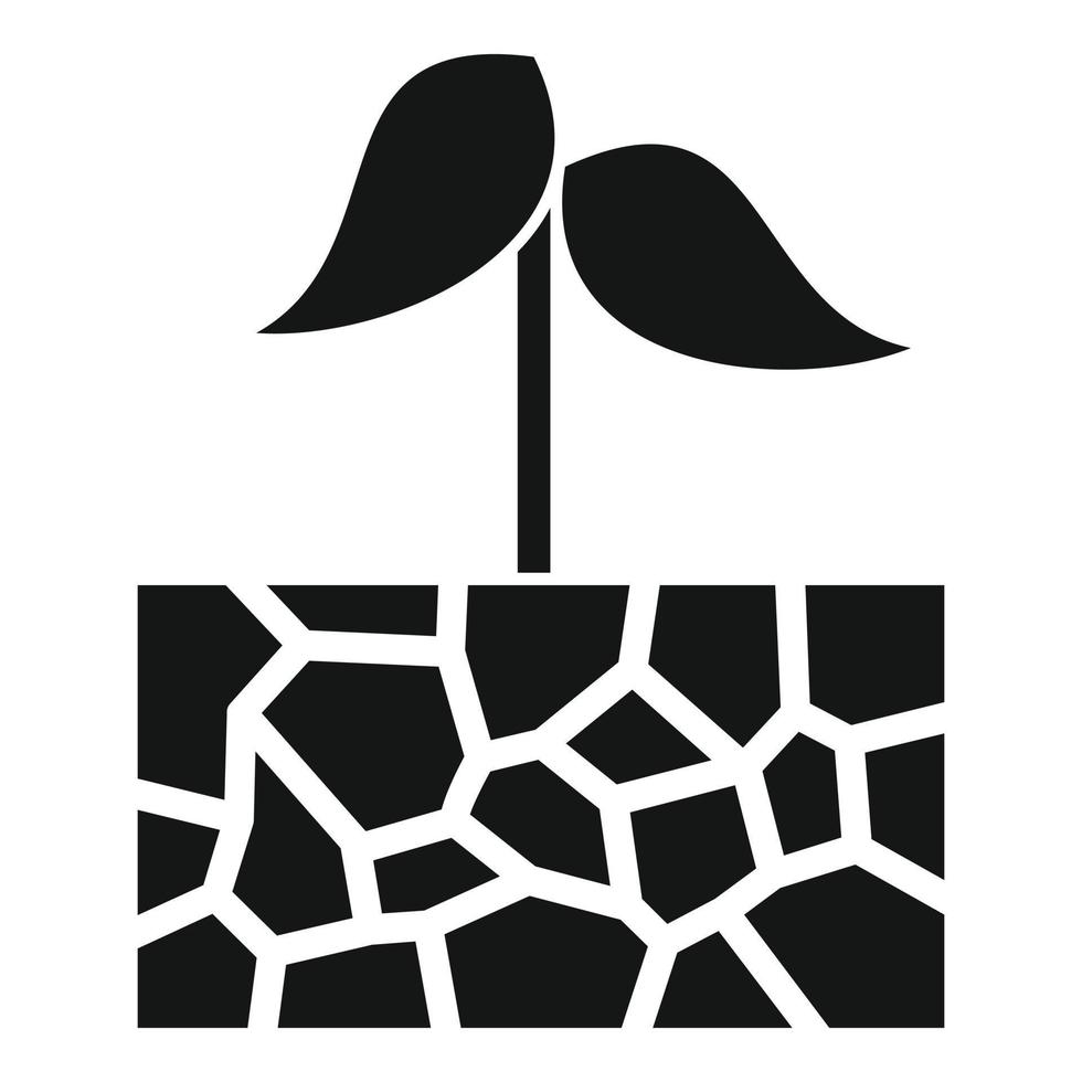 icône de la sécheresse des plantes, style simple vecteur