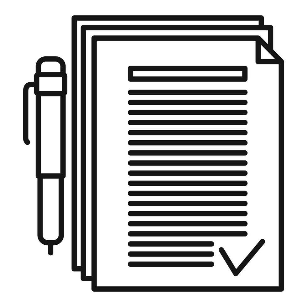 icône de contrôle des passeports, style de contour vecteur