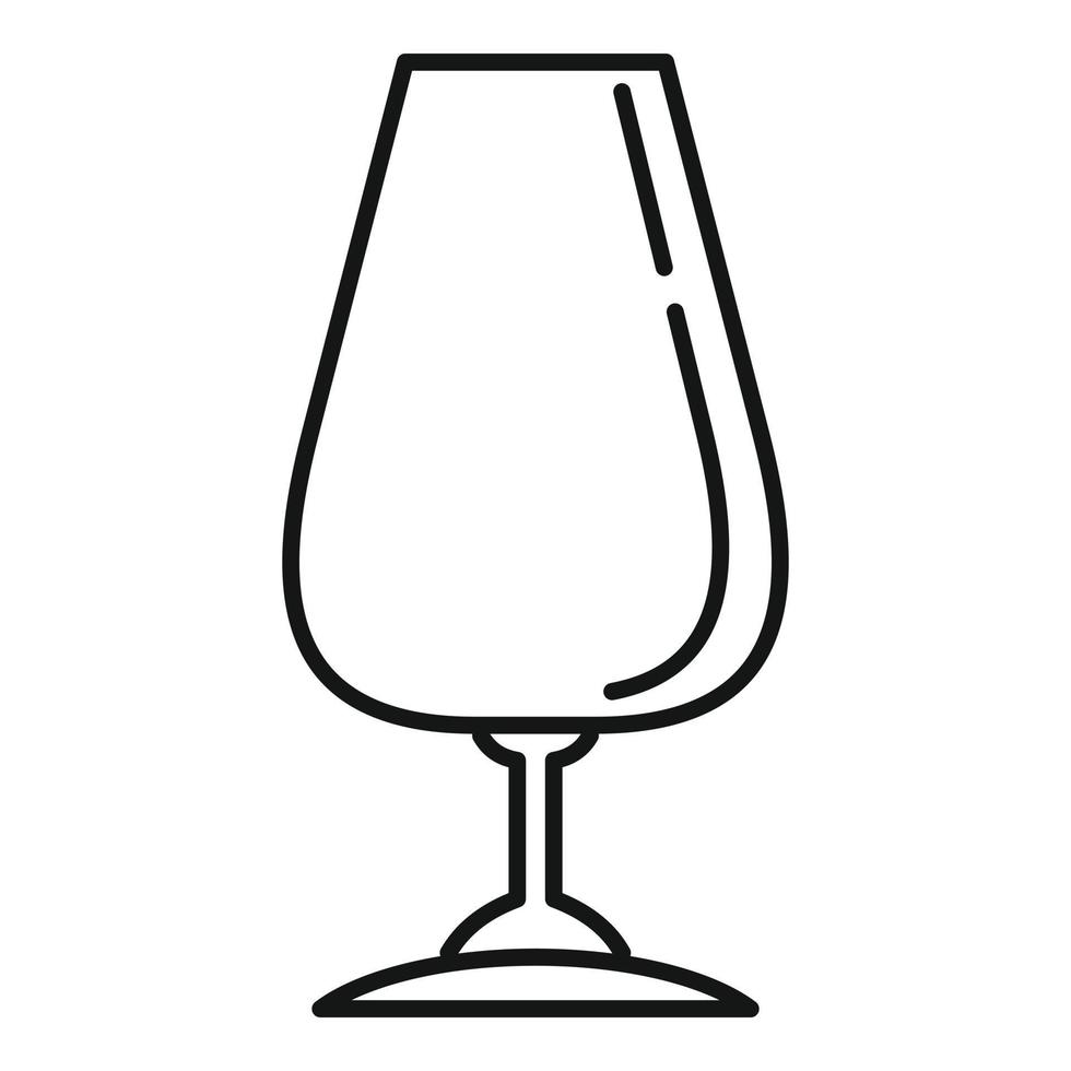 icône de verre à vin liquide, style de contour vecteur