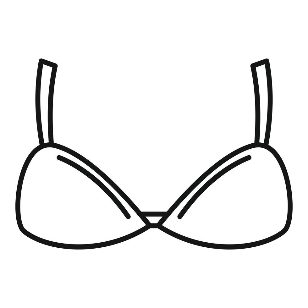 icône de soutien-gorge femme, style de contour vecteur