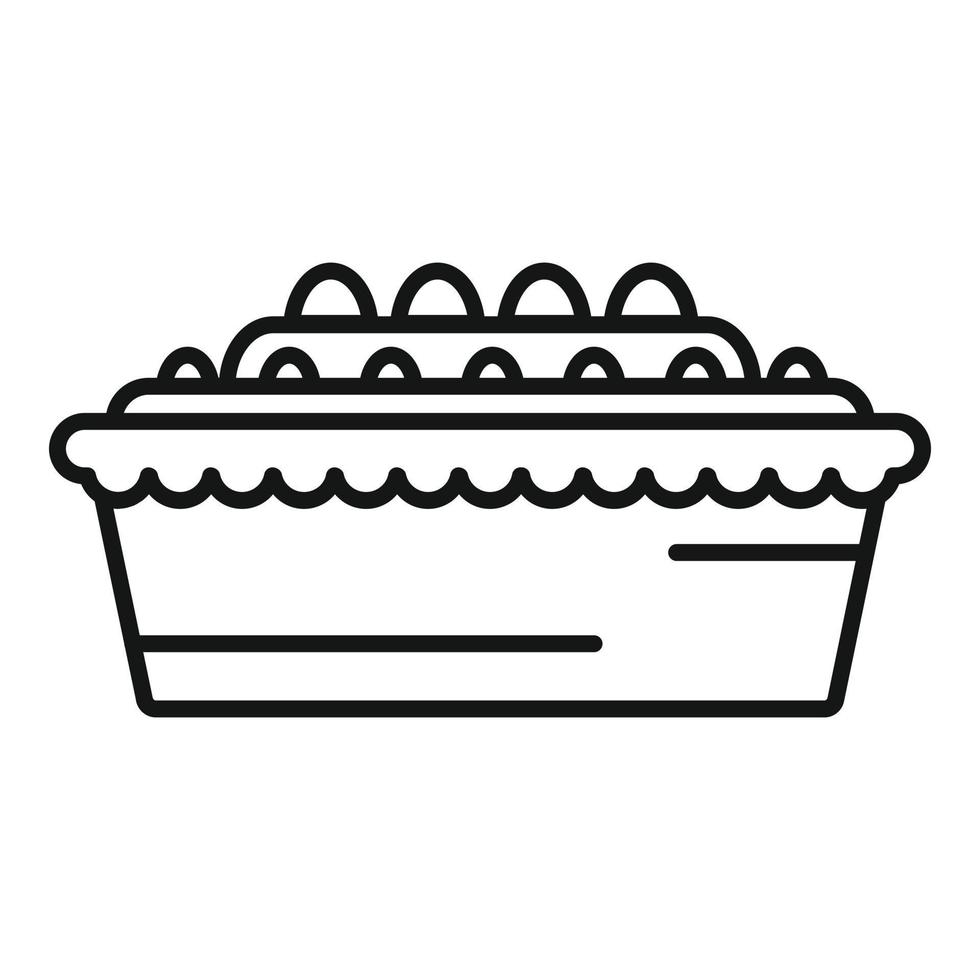 icône de gâteau aux fraises à la crème, style de contour vecteur