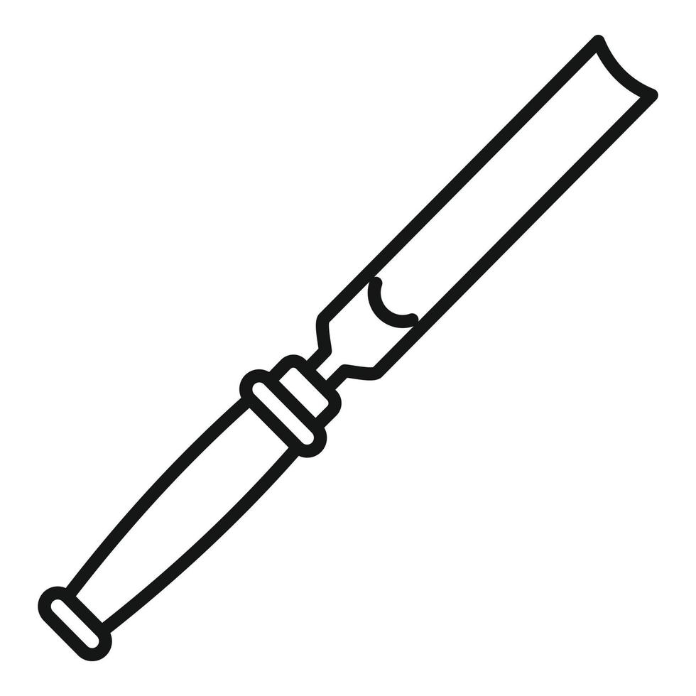 icône d'instrument de ciseau, style de contour vecteur