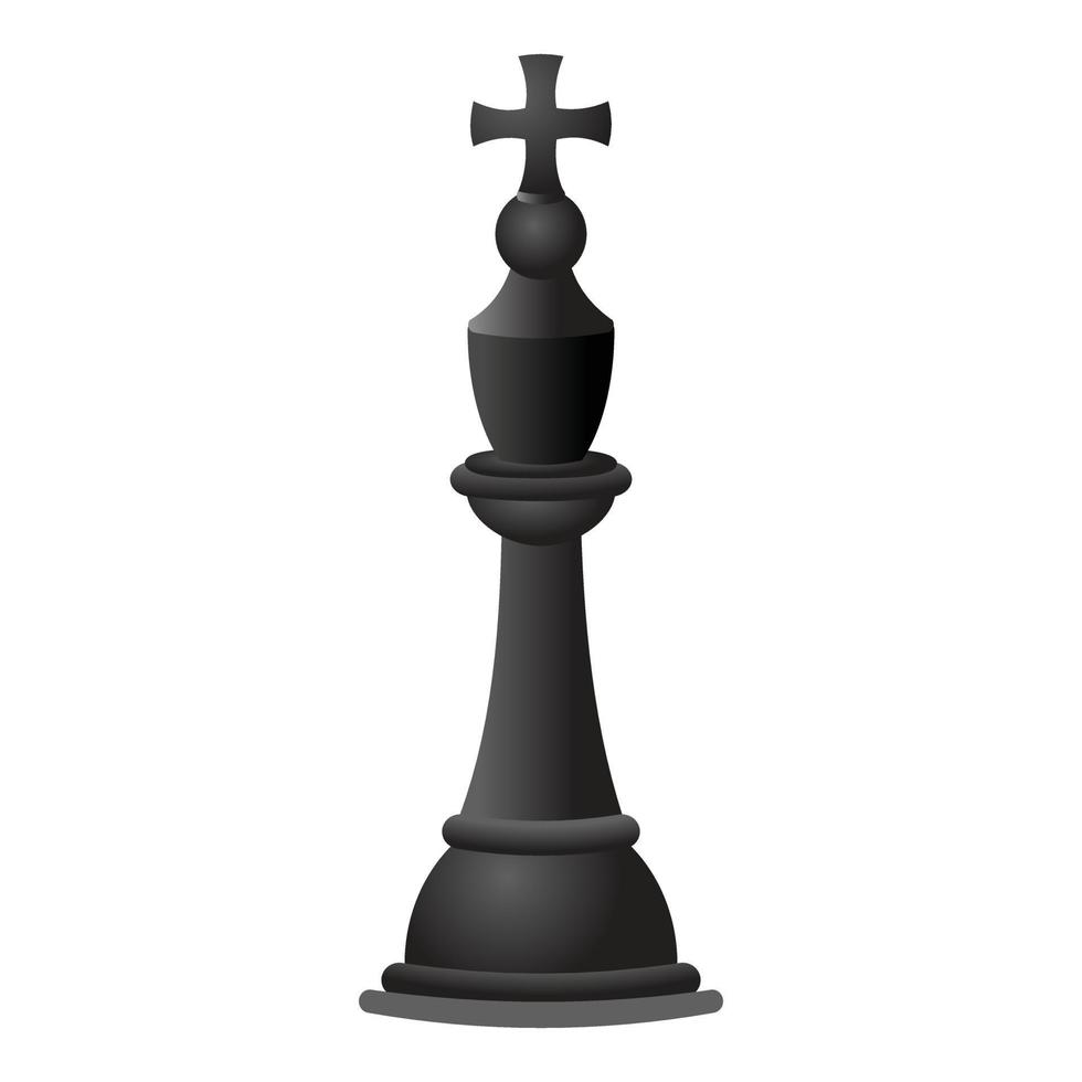 icône de roi d'échecs noir, style cartoon vecteur